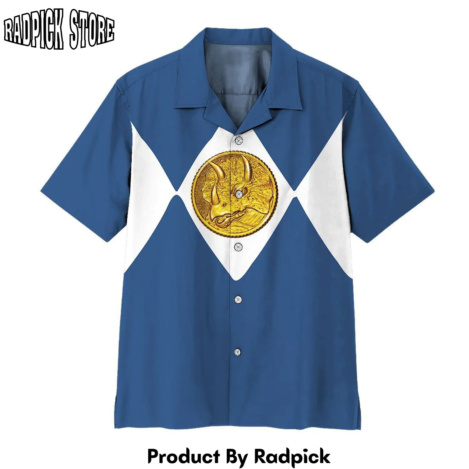 Radpick 3d mighty morphin power rangers blue ranger hawaii shirt voy rp2921299